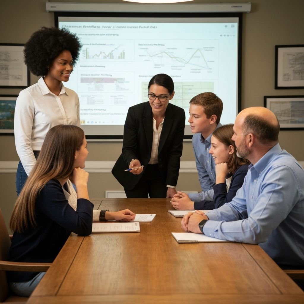 Advisors helping family